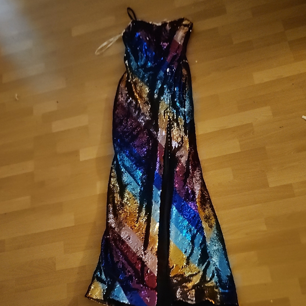 Jovani Multicolor Sequin Gown